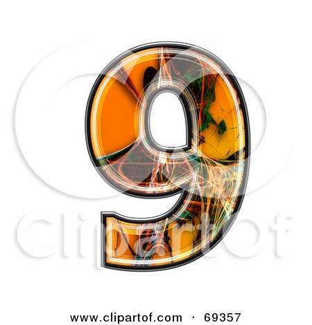 Royalty-Free (RF) Clipart Illustration of a Fiber Symbol; Number 9 by chrisroll