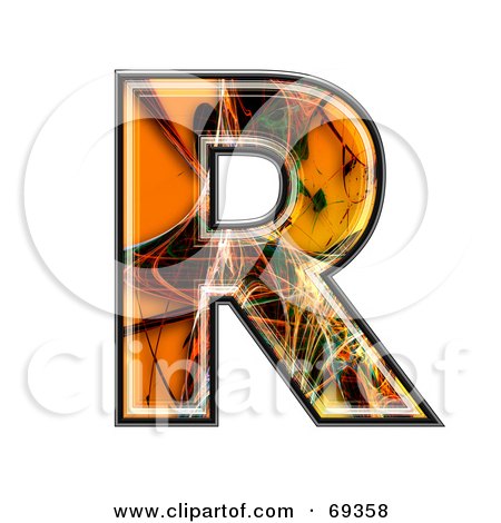Royalty-Free (RF) Clipart Illustration of a Fiber Symbol; Capital R by chrisroll