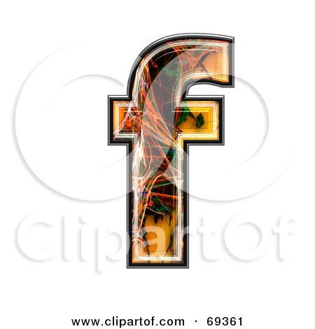 Royalty-Free (RF) Clipart Illustration of a Fiber Symbol; Lowercase f by chrisroll