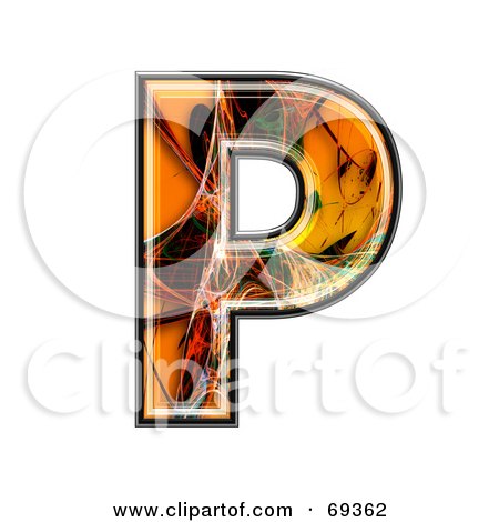 Royalty-Free (RF) Clipart Illustration of a Fiber Symbol; Capital P by chrisroll