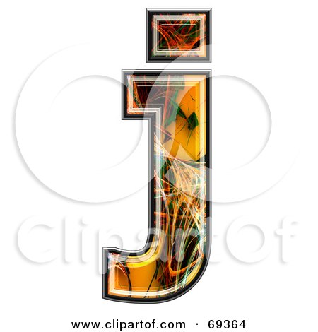 Royalty-Free (RF) Clipart Illustration of a Fiber Symbol; Lowercase j by chrisroll