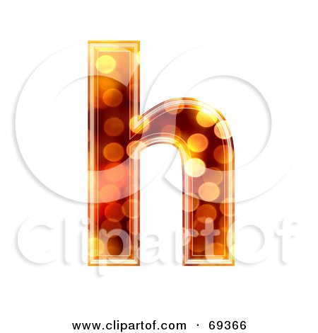 Royalty-Free (RF) Clipart Illustration of a Sparkly Symbol; Lowercase h by chrisroll