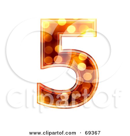 Royalty-Free (RF) Clipart Illustration of a Sparkly Symbol; Number 5 by chrisroll