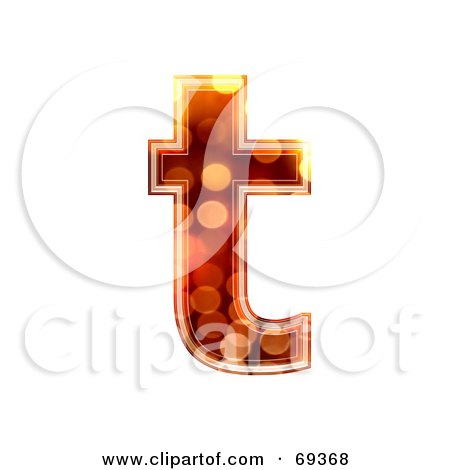 Royalty-Free (RF) Clipart Illustration of a Sparkly Symbol; Lowercase t by chrisroll