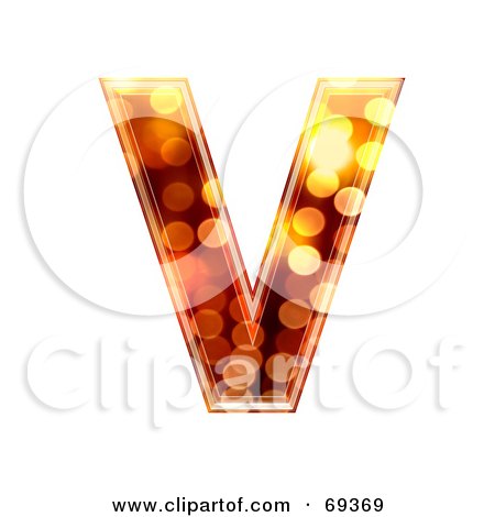 Royalty-Free (RF) Clipart Illustration of a Sparkly Symbol; Capital V by chrisroll
