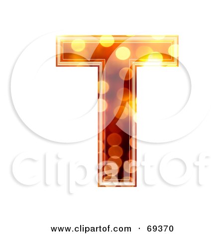 Royalty-Free (RF) Clipart Illustration of a Sparkly Symbol; Capital T by chrisroll