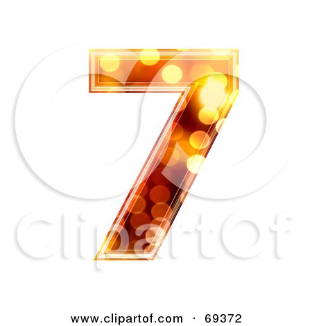 Royalty-Free (RF) Clipart Illustration of a Sparkly Symbol; Number 7 by chrisroll