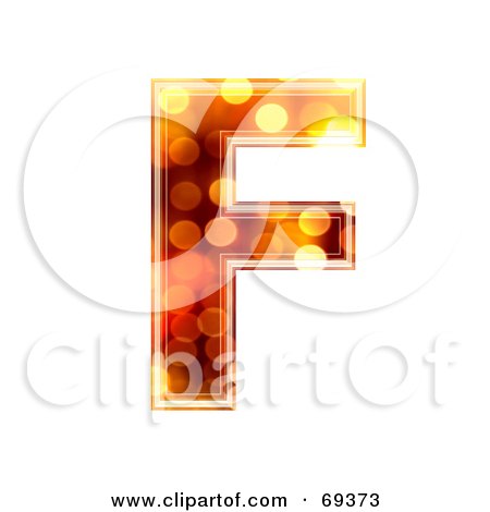 Royalty-Free (RF) Clipart Illustration of a Sparkly Symbol; Capital F by chrisroll