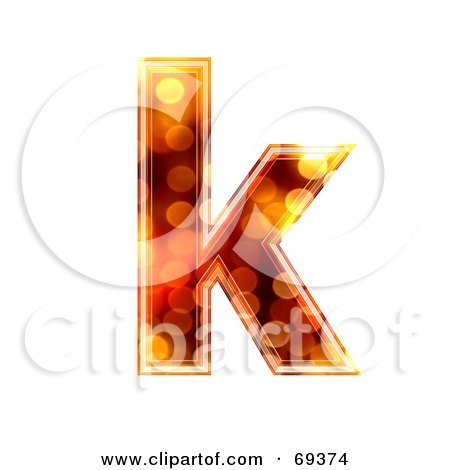 Royalty-Free (RF) Clipart Illustration of a Sparkly Symbol; Lowercase k by chrisroll