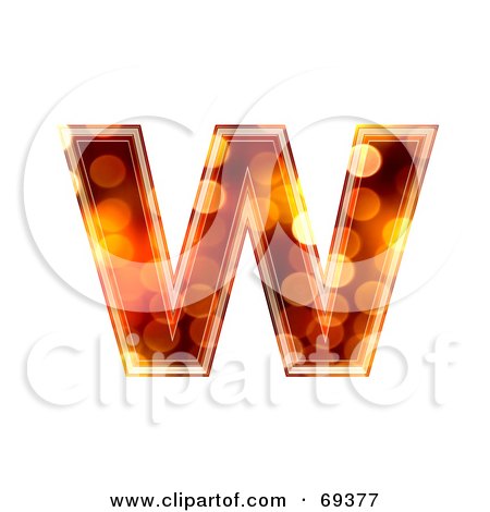 Royalty-Free (RF) Clipart Illustration of a Sparkly Symbol; Lowercase w by chrisroll