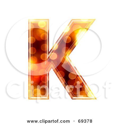 Royalty-Free (RF) Clipart Illustration of a Sparkly Symbol; Capital K by chrisroll