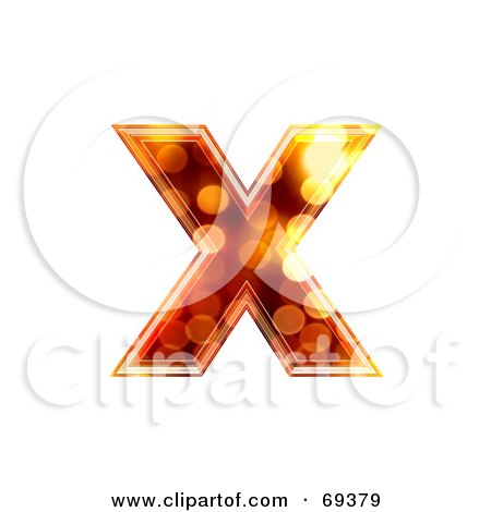 Royalty-Free (RF) Clipart Illustration of a Sparkly Symbol; Lowercase x by chrisroll