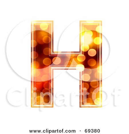 Royalty-Free (RF) Clipart Illustration of a Sparkly Symbol; Capital H by chrisroll