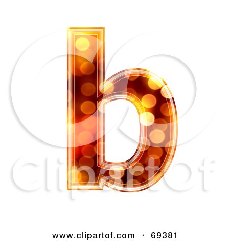 Royalty-Free (RF) Clipart Illustration of a Sparkly Symbol; Lowercase b by chrisroll