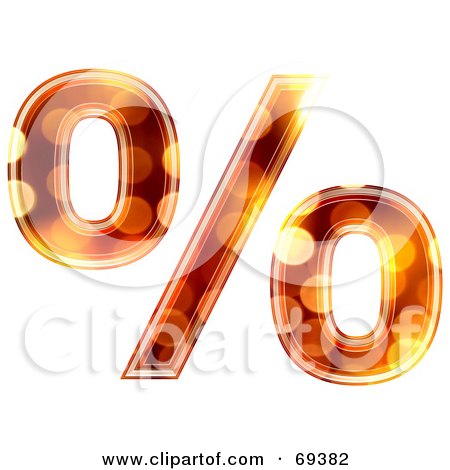 Royalty-Free (RF) Clipart Illustration of a Sparkly Symbol; Percent by chrisroll