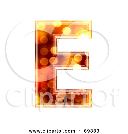 Royalty-Free (RF) Clipart Illustration of a Sparkly Symbol; Capital E by chrisroll