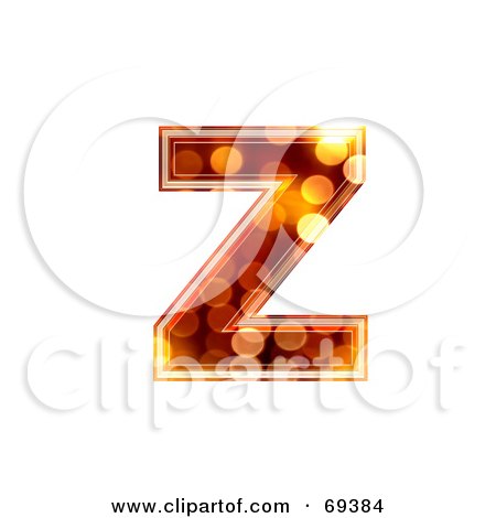 Royalty-Free (RF) Clipart Illustration of a Sparkly Symbol; Lowercase z by chrisroll