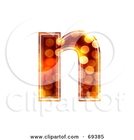 Royalty-Free (RF) Clipart Illustration of a Sparkly Symbol; Lowercase n by chrisroll