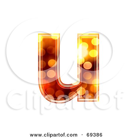 Royalty-Free (RF) Clipart Illustration of a Sparkly Symbol; Lowercase u by chrisroll