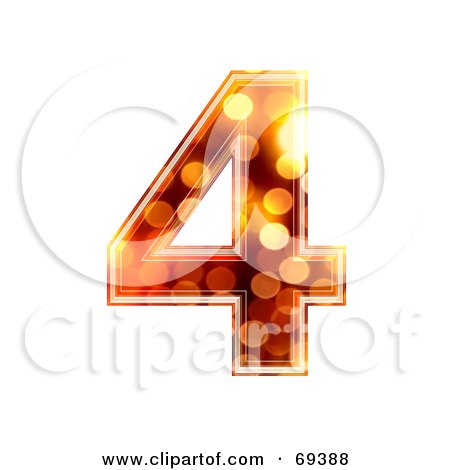 Royalty-Free (RF) Clipart Illustration of a Sparkly Symbol; Number 4 by chrisroll