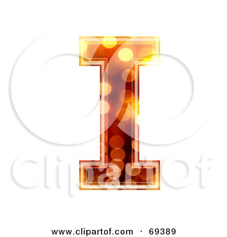 Royalty-Free (RF) Clipart Illustration of a Sparkly Symbol; Capital I by chrisroll