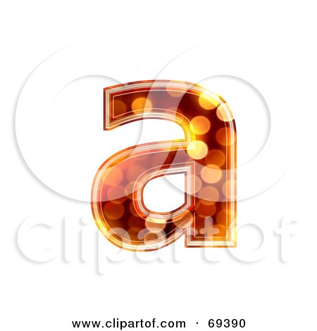Royalty-Free (RF) Clipart Illustration of a Sparkly Symbol; Lowercase a by chrisroll