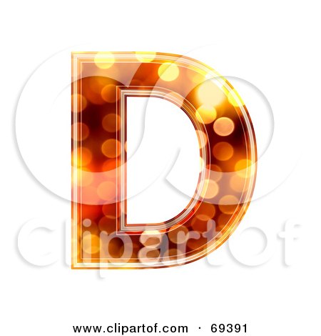 Royalty-Free (RF) Clipart Illustration of a Sparkly Symbol; Capital D by chrisroll