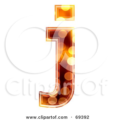 Royalty-Free (RF) Clipart Illustration of a Sparkly Symbol; Lowercase j by chrisroll