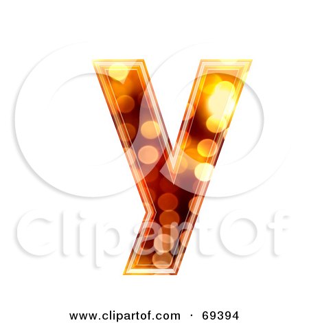Royalty-Free (RF) Clipart Illustration of a Sparkly Symbol; Lowercase y by chrisroll