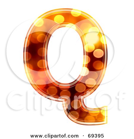 Royalty-Free (RF) Clipart Illustration of a Sparkly Symbol; Capital Q by chrisroll