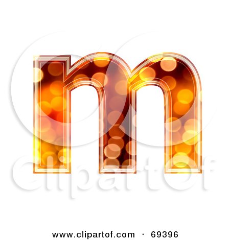 Royalty-Free (RF) Clipart Illustration of a Sparkly Symbol; Lowercase m by chrisroll