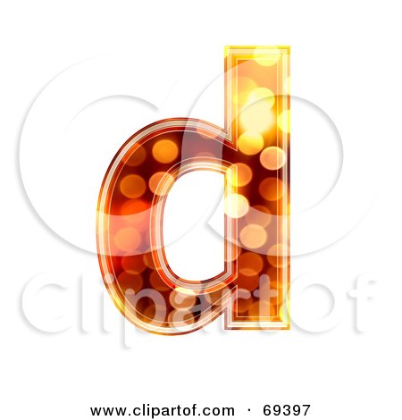 Royalty-Free (RF) Clipart Illustration of a Sparkly Symbol; Lowercase d by chrisroll