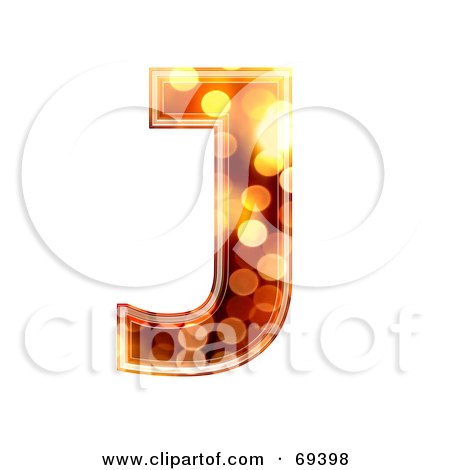 Royalty-Free (RF) Clipart Illustration of a Sparkly Symbol; Capital J by chrisroll