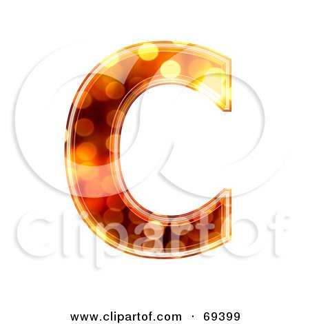 Royalty-Free (RF) Clipart Illustration of a Sparkly Symbol; Capital C by chrisroll