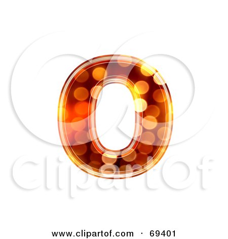 Royalty-Free (RF) Clipart Illustration of a Sparkly Symbol; Lowercase o by chrisroll