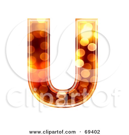 Royalty-Free (RF) Clipart Illustration of a Sparkly Symbol; Capital U by chrisroll