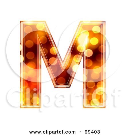 Royalty-Free (RF) Clipart Illustration of a Sparkly Symbol; Capital M by chrisroll