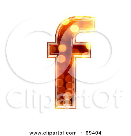Royalty-Free (RF) Clipart Illustration of a Sparkly Symbol; Lowercase f by chrisroll