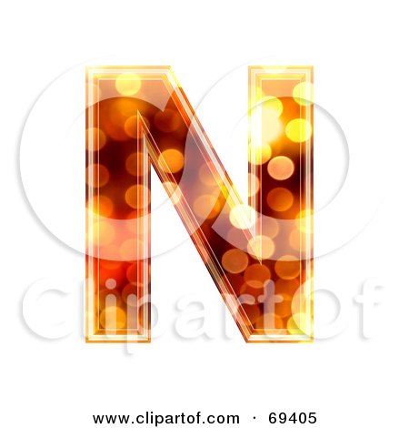 Royalty-Free (RF) Clipart Illustration of a Sparkly Symbol; Capital N by chrisroll