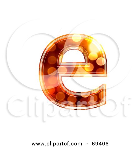 Royalty-Free (RF) Clipart Illustration of a Sparkly Symbol; Lowercase e by chrisroll