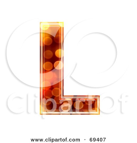 Royalty-Free (RF) Clipart Illustration of a Sparkly Symbol; Capital L by chrisroll