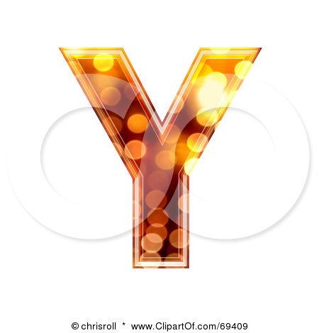 Royalty-Free (RF) Clipart Illustration of a Sparkly Symbol; Capital Y by chrisroll