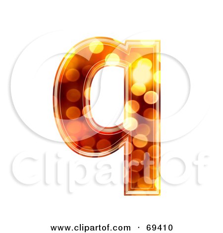 Royalty-Free (RF) Clipart Illustration of a Sparkly Symbol; Lowercase q by chrisroll