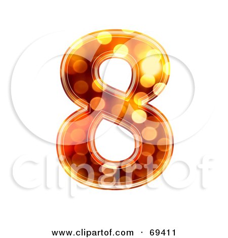 Royalty-Free (RF) Clipart Illustration of a Sparkly Symbol; Number 8 by chrisroll