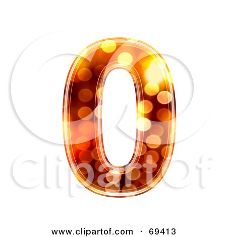 Royalty-Free (RF) Clipart Illustration of a Sparkly Symbol; Number 0 by chrisroll