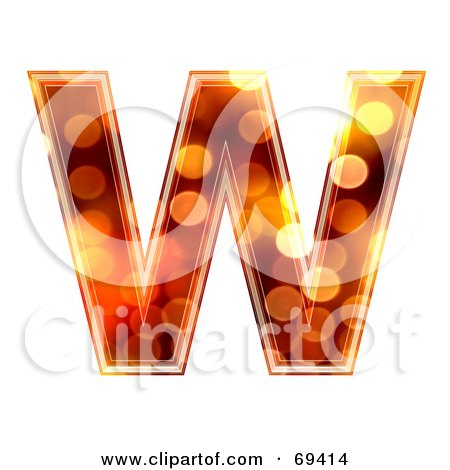Royalty-Free (RF) Clipart Illustration of a Sparkly Symbol; Capital W by chrisroll