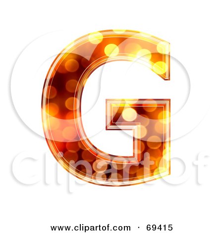 Royalty-Free (RF) Clipart Illustration of a Sparkly Symbol; Capital G by chrisroll