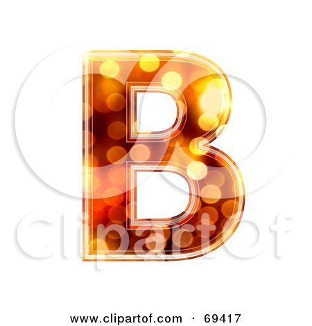 Royalty-Free (RF) Clipart Illustration of a Sparkly Symbol; Capital B by chrisroll