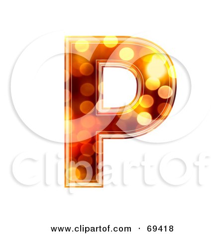 Royalty-Free (RF) Clipart Illustration of a Sparkly Symbol; Capital P by chrisroll