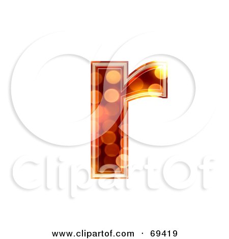Royalty-Free (RF) Clipart Illustration of a Sparkly Symbol; Lowercase r by chrisroll